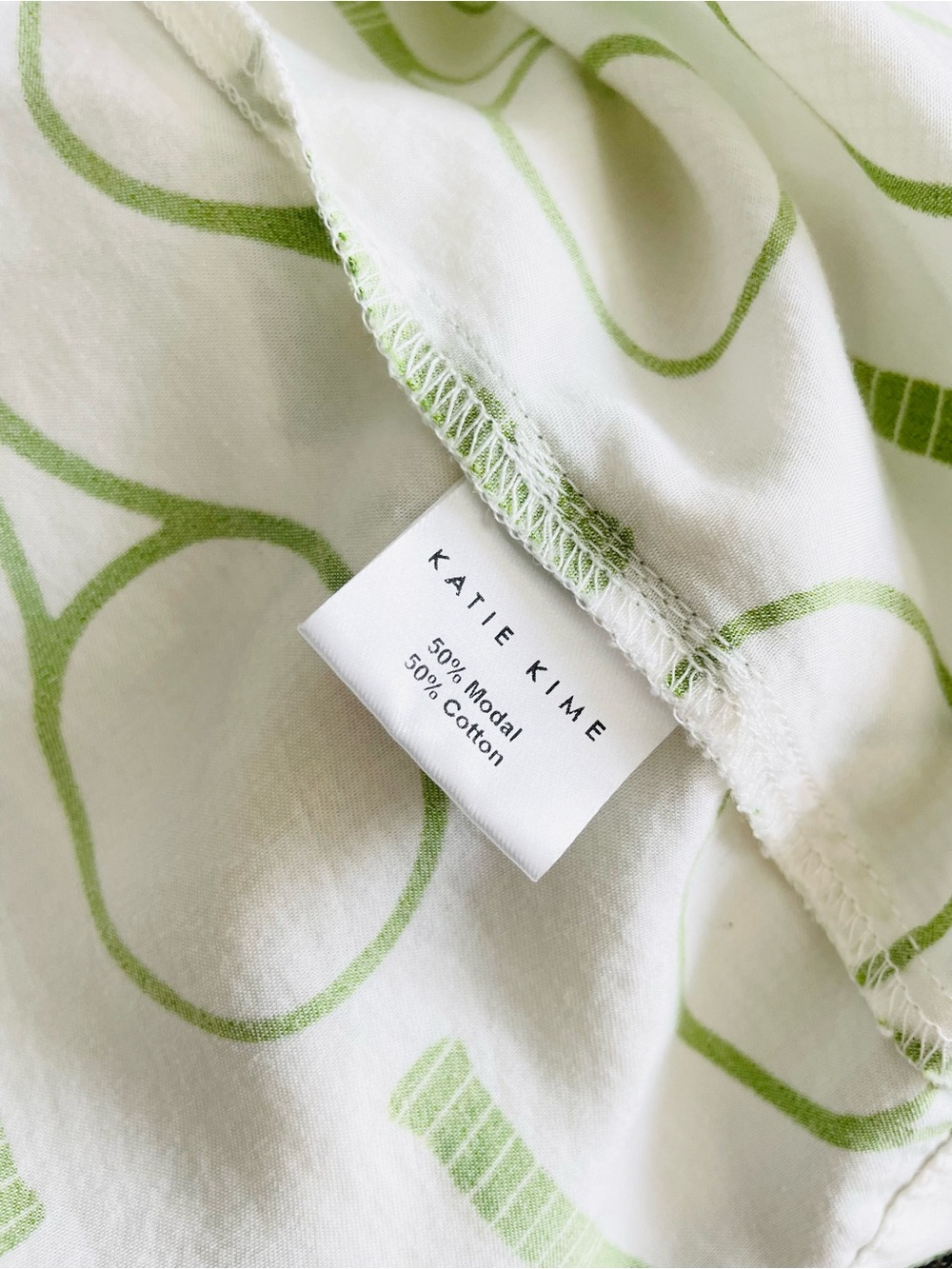 Katie Kime SMALL modal & cotton white green tennis sleep pajama set - Picture 10 of 10